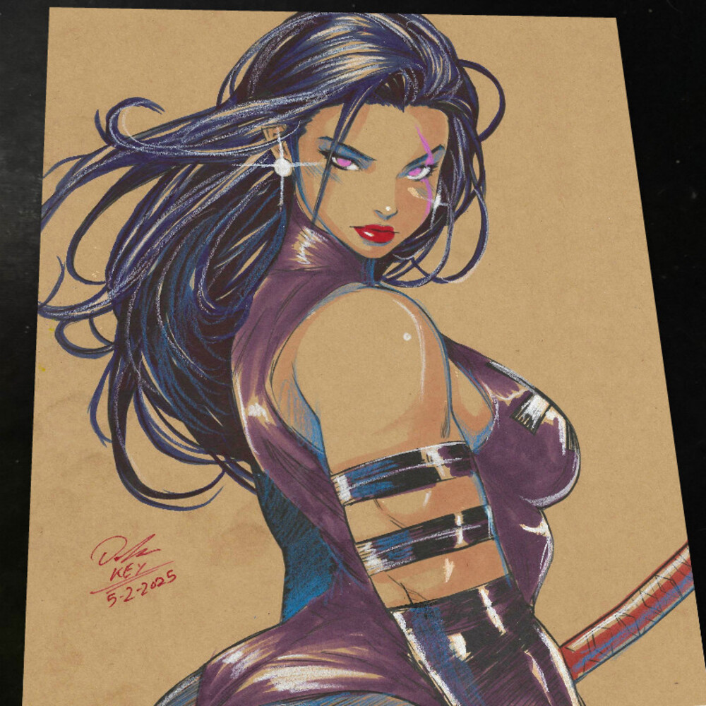 Psylocke Art Print Signed 8.5x11 | Art by Keyeske